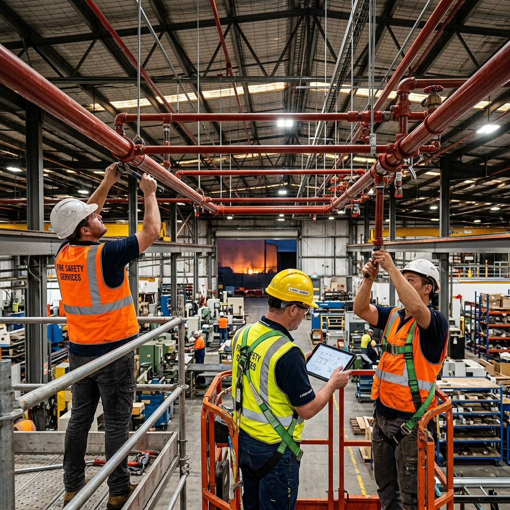 AROREX technician working on complete fire protection system installation